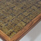Rosewood and ceramic coffee table