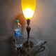 Lampe bronze abat-jour verre jaune opaque 1940 environ ,,57x15