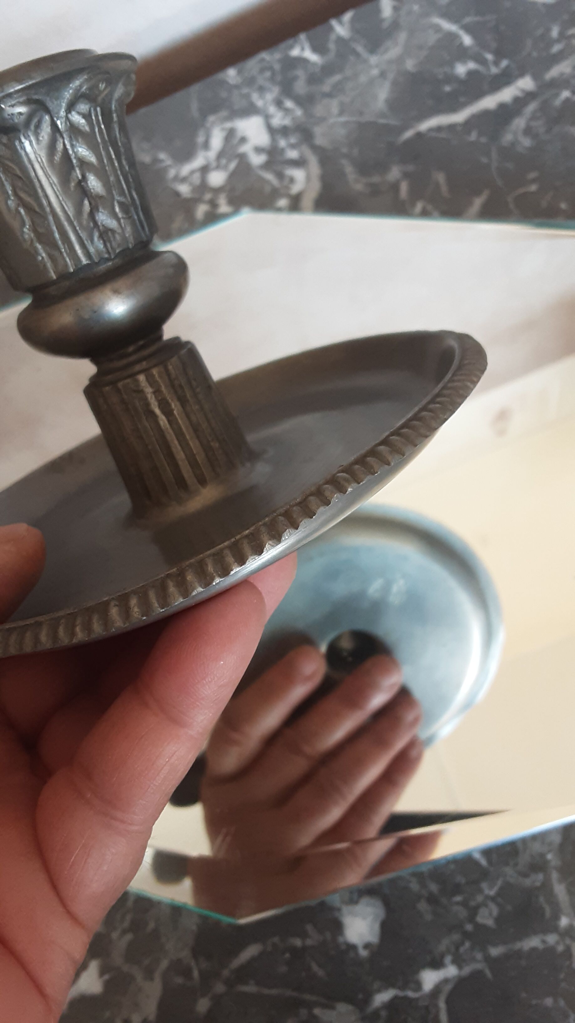 Bougeoirs en étain - vintage