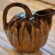Vintage glazed terracotta pumpkin jug, 1930s