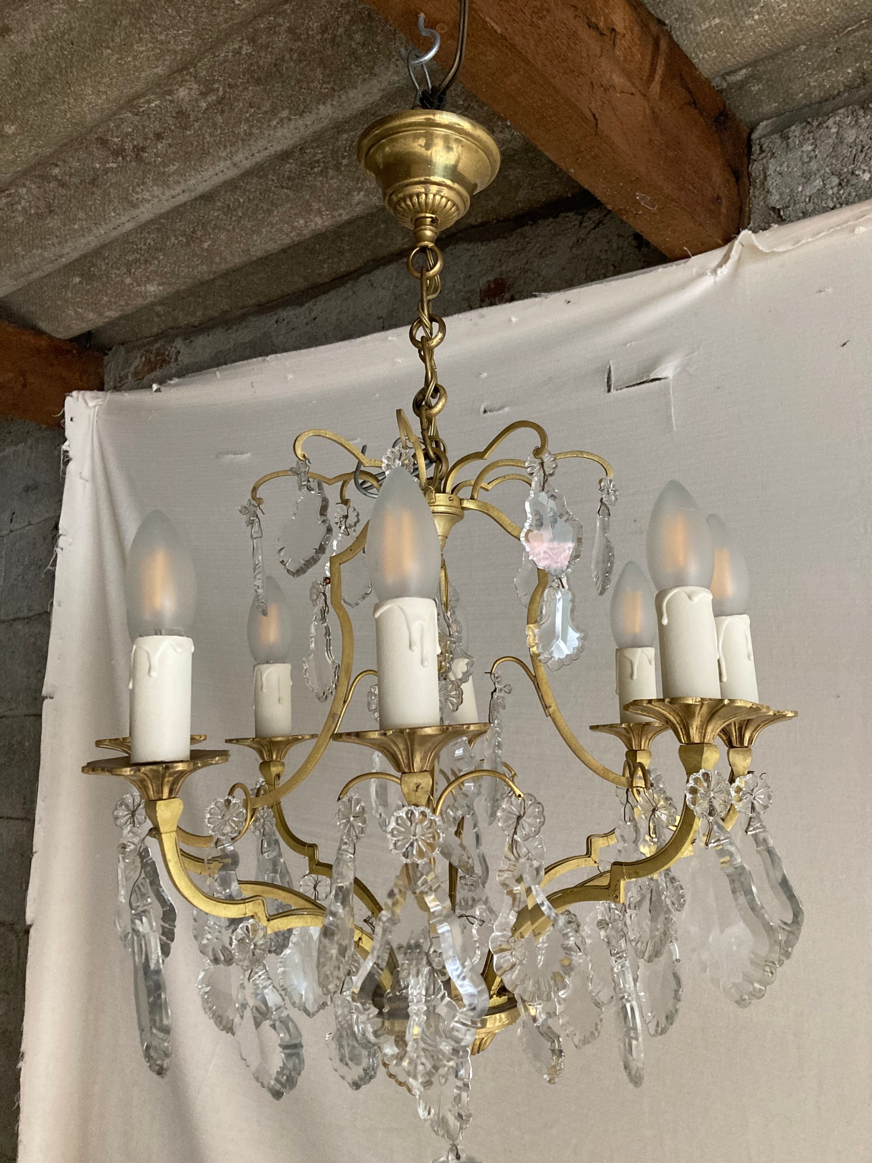 Brass chandelier with 8 arms