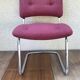 Old Strafor chrome metal chair - vintage 7s design red fabric