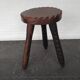 Vintage Spanish Wooden Chair and Stool from the 1970s