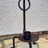 Vintage brutalist steel candle holder