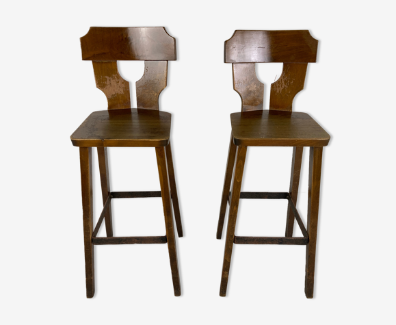 Tabourets de bar brutalistes du milieu du siècle - ensemble de 2, années 1960