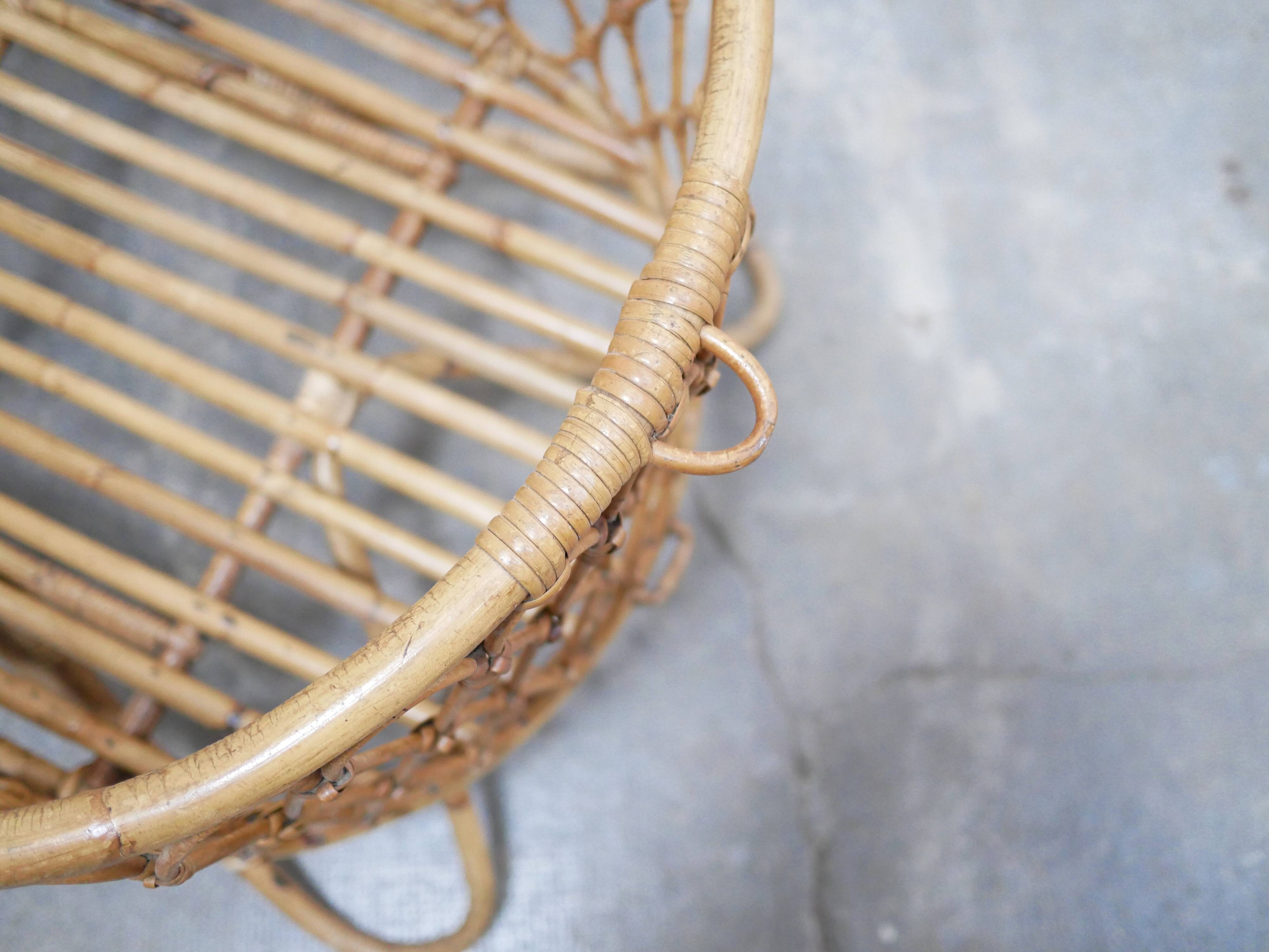 Vintage rattan cradle
