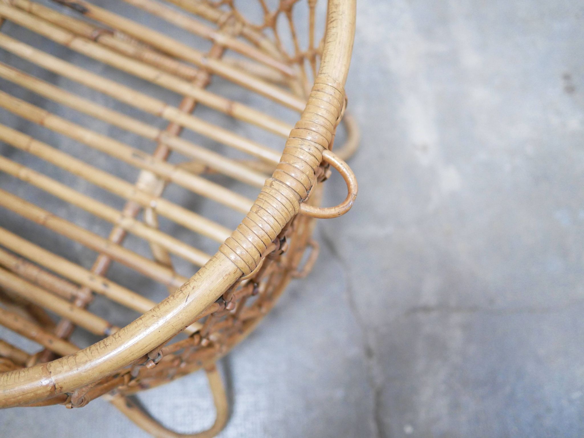 Vintage rattan cradle