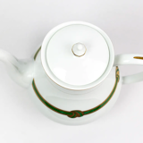 Christofle Paris – Teapot in porcelain, Green Ribbon model