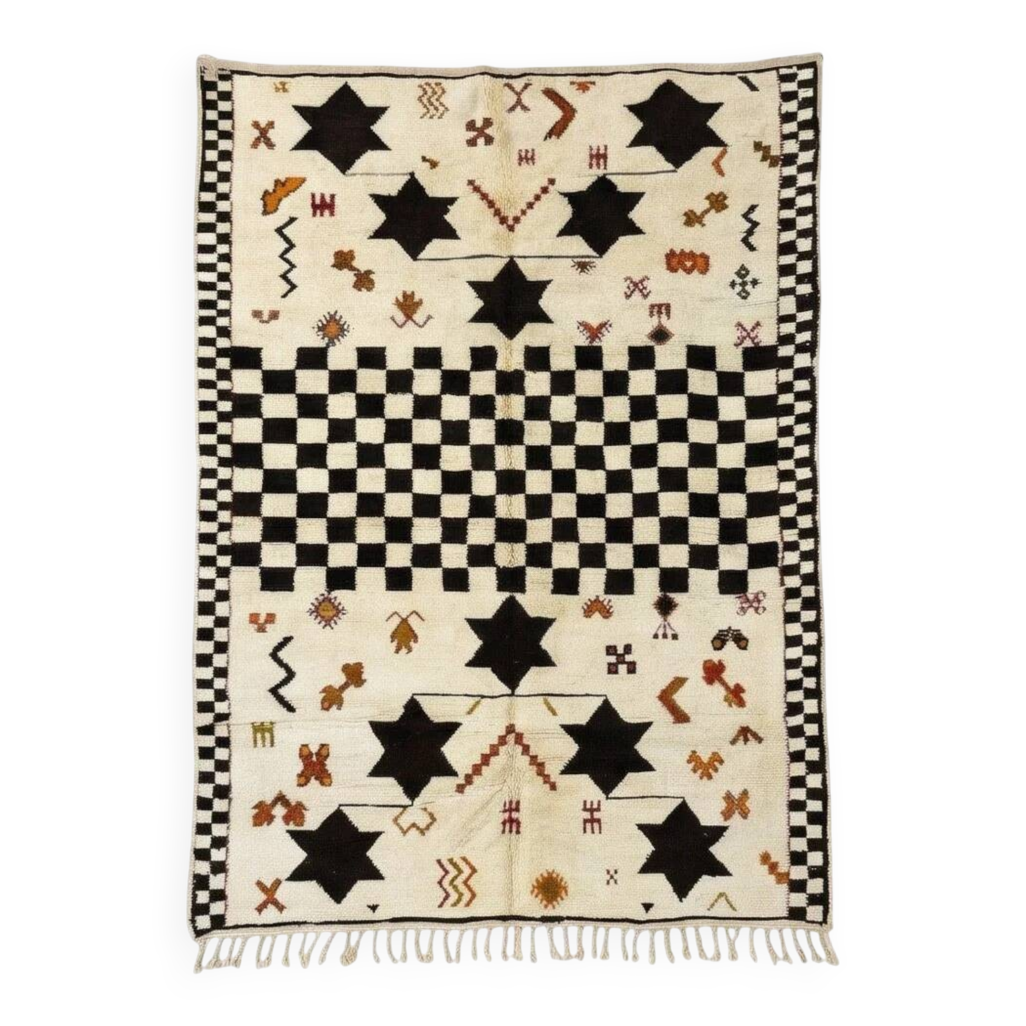 Beni Ouarain bohemian rug 200x300 cm