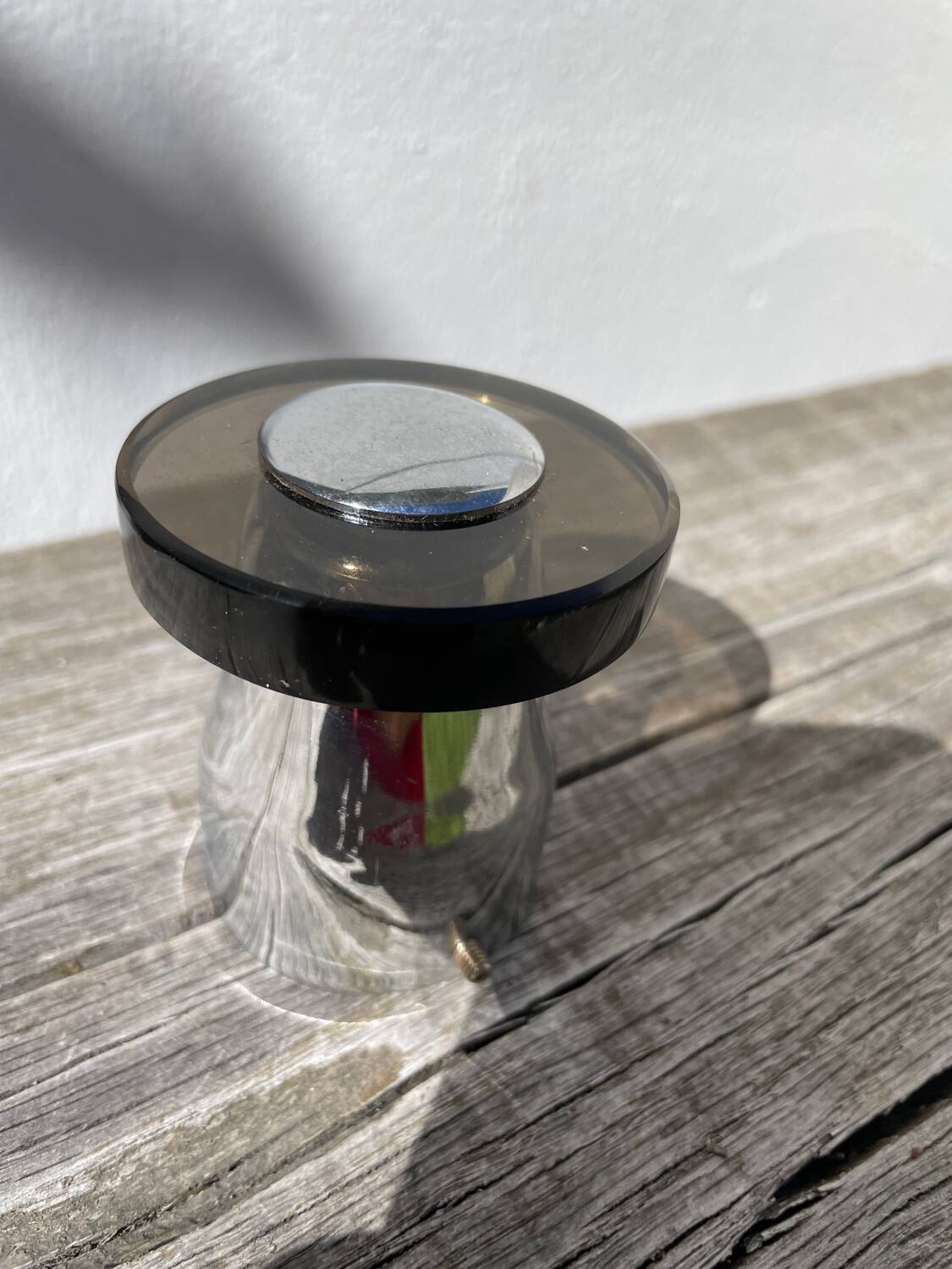 Vintage 1970s smoked glass coat rack