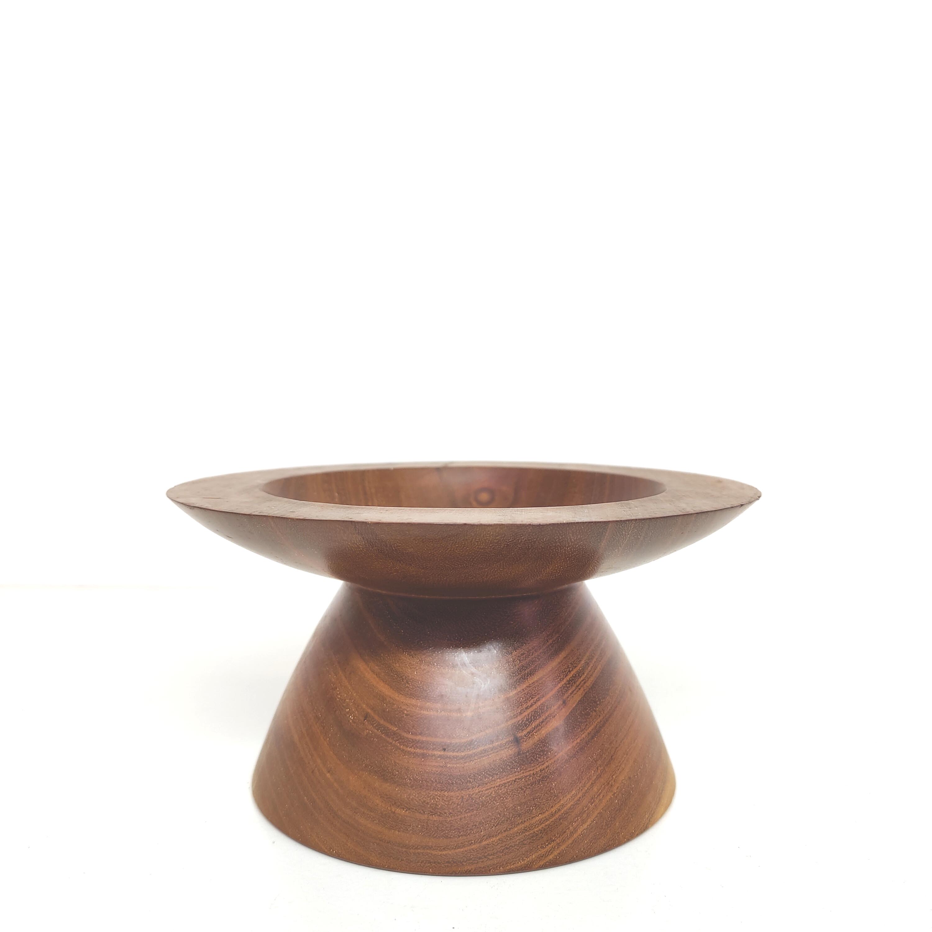 Fruit cup in vintage wooden diabolo shape
