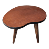 Side table bean tray tripod wood formica vintage