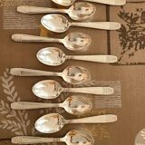 12 large solid silver spoons