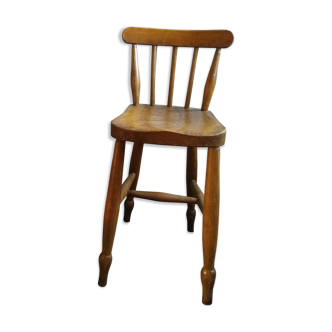 Antique Victorian Windsor Child Dolls High Chair. Rustic Style. Early 1900s