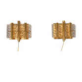 Pair of scandinavian vintage lyfa orrefors wall lamp