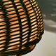 Large French rattan floor lamp, mushroom shade, vintage wicker standing lamp