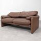 Set of Cassina Maralunga 2 seaters in mocca leather