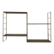 Etagere String acier faux bois, montants torsadé or 1960