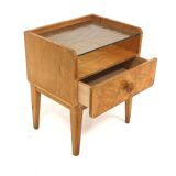Birch bedside table, Swedish Modern, Sweden, 1940s