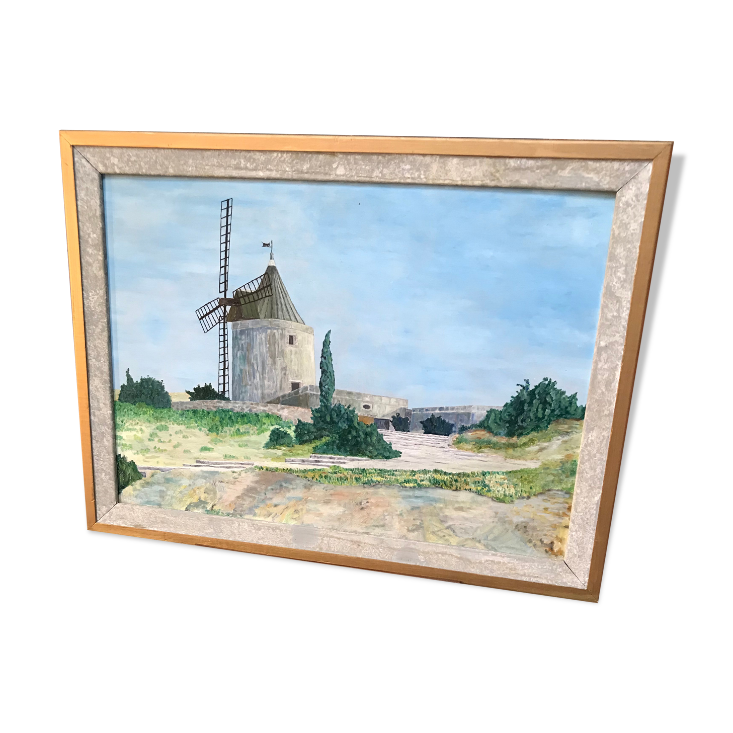 Painting of a mill on Isorel