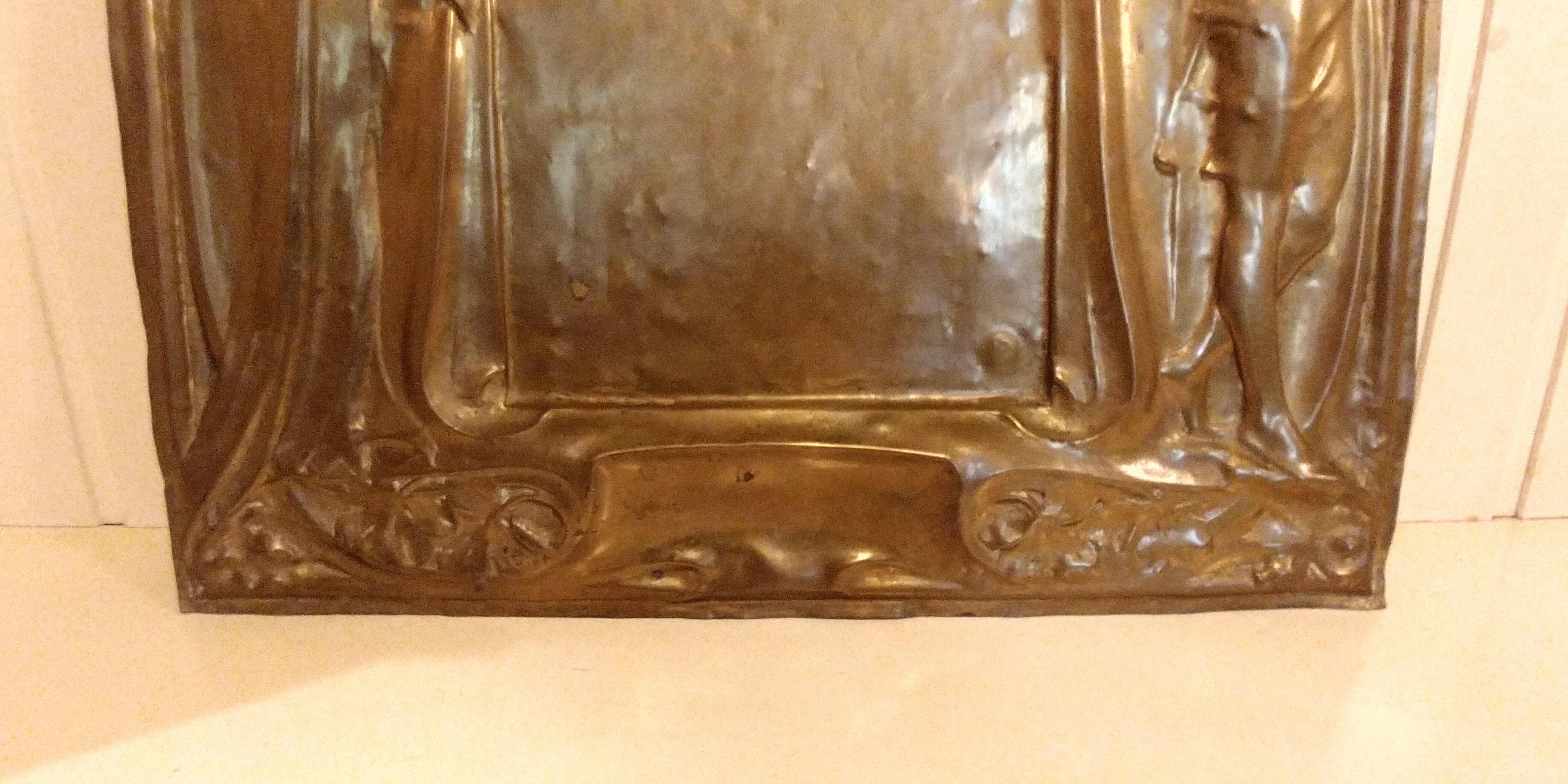 Brass fireplace plate