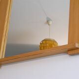 Large Scandinavian mirror in pine 1970