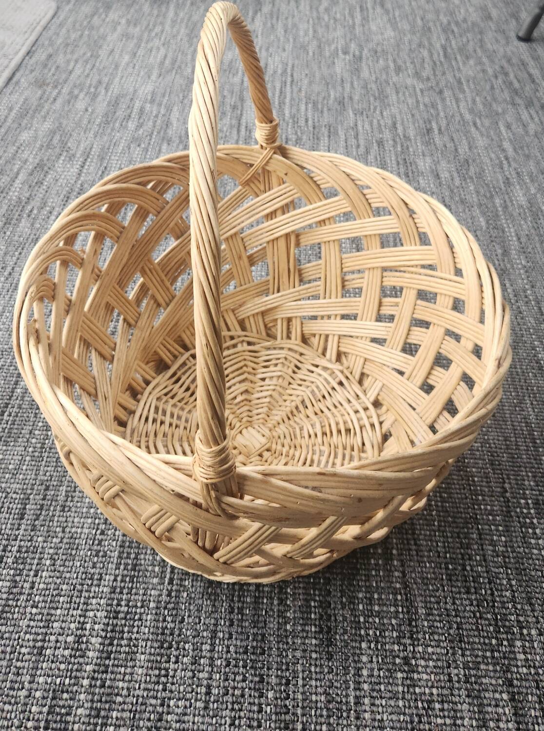 Large hand-woven wicker basket