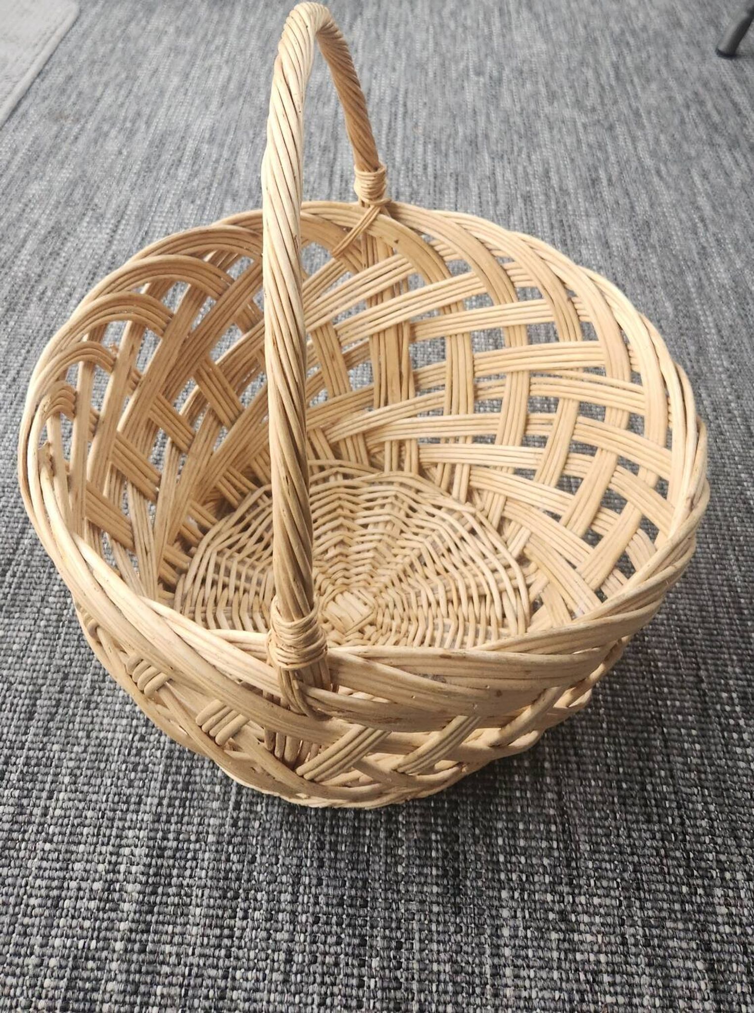 Large hand-woven wicker basket