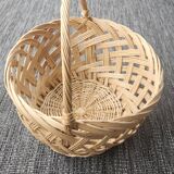 Large hand-woven wicker basket