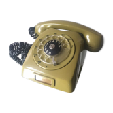 Vintage mustard green rotary telephone