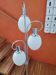 Lampadaire chromé à trois branches globes en opaline, années 70