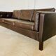 Vintage Danish Erik Jørgensen brown leather 3 seater sofa