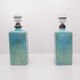 Turquoise ceramic table lamps, 1970s