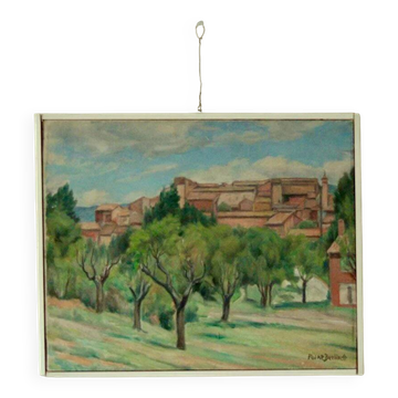Town with trees by Folke Berlinde