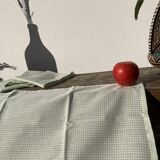 4 green rectangular napkins \u00e0 vintage tiles