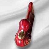 Set of 10 majolica knife rests and salt shaker, 1950