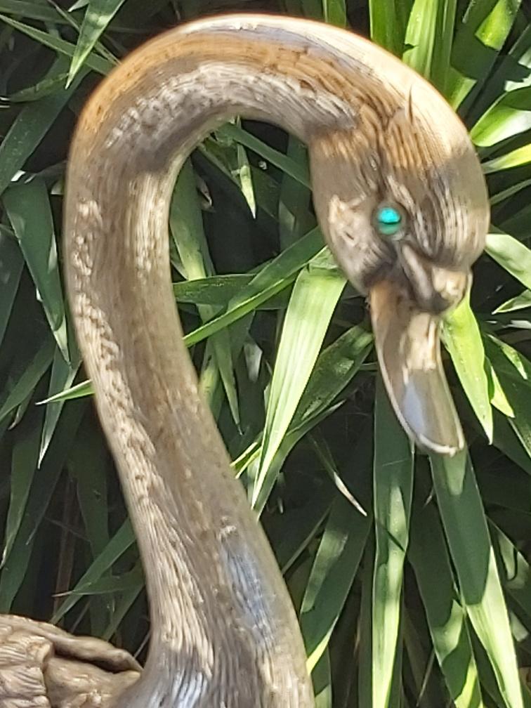 Silver bronze swan lamp 70s