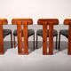 Mario Marenco Walnut Sapporo Dining Chairs for Mobilgirgi, 1970s
