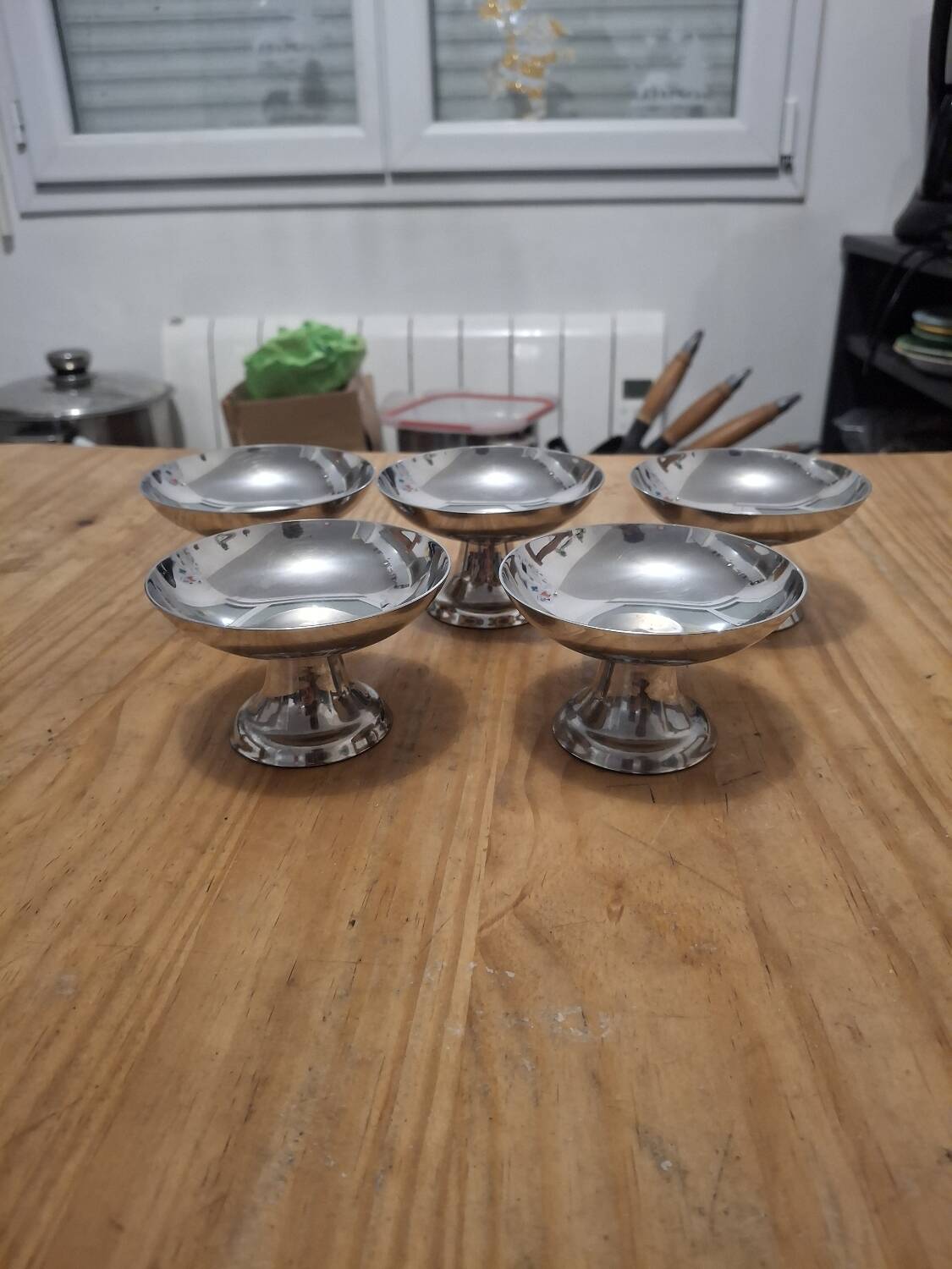 Vintage ice cream bowls in 18/10 stainless steel