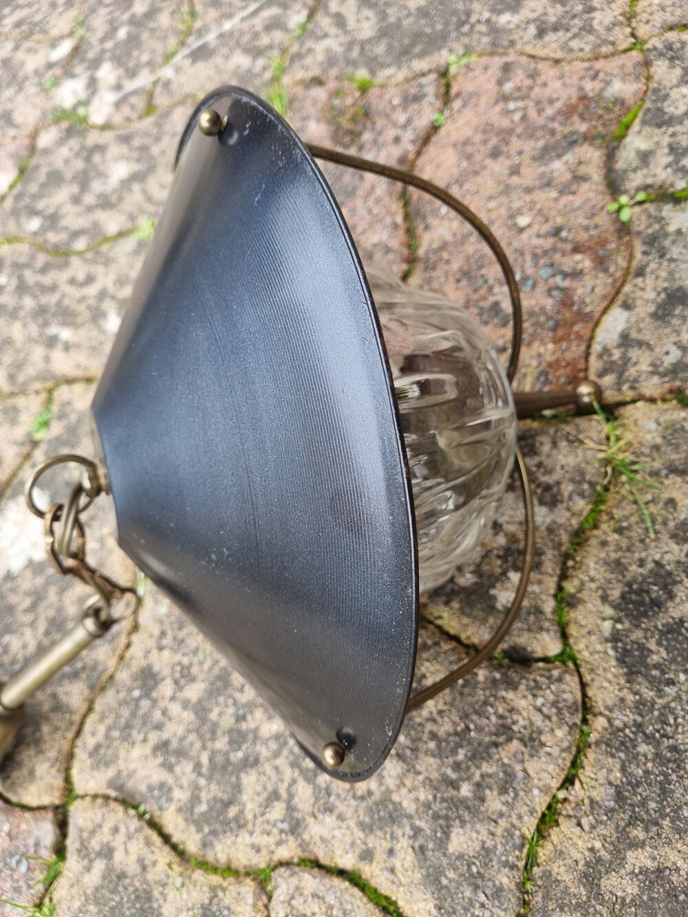 Vintage lantern suspension, Maison Lunel spirit, 50s