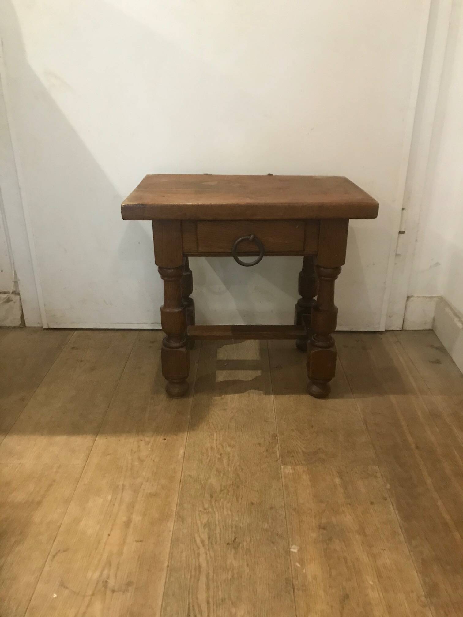 Small solid wood coffee table with drawer