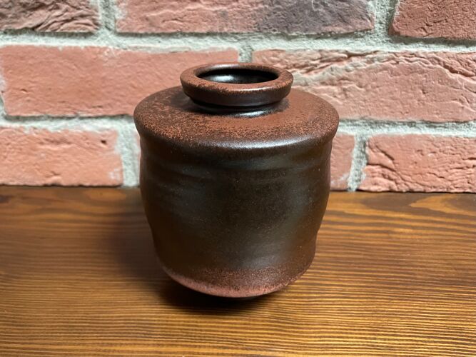 Vase en céramique Steuler modèle 851/14 - Design moderne brun du milieu du siècle par Heiner Balzar