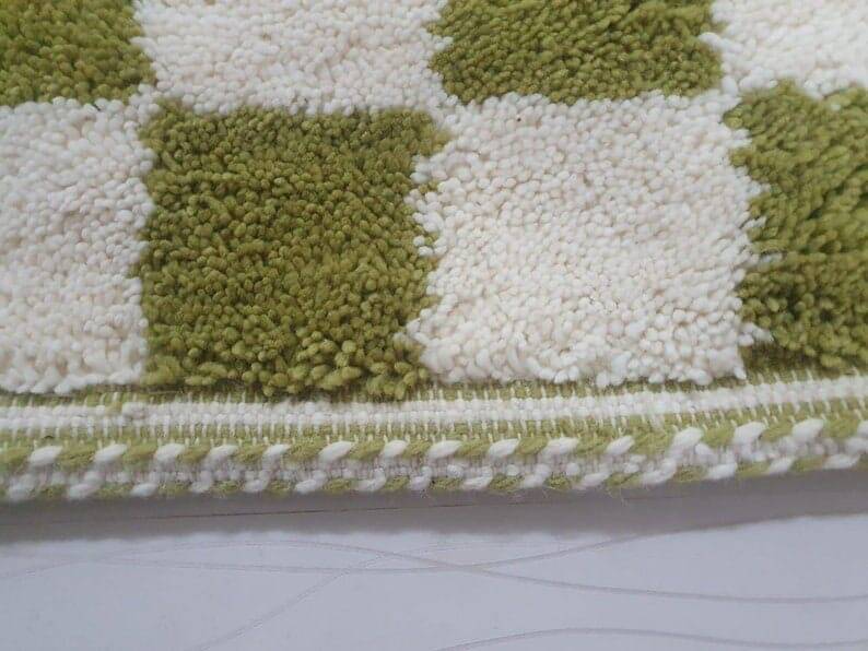 Handmade traditional Moroccan wool rug size 140 x 260 cm.