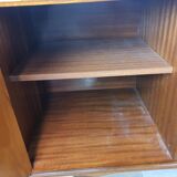 1960s sideboard with decorated doors in wood and brass