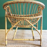 Paire de fauteuils en rotin vintage