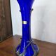 Cobalt blue blown glass vase – Silice Création Biot – 39 cm