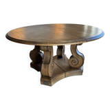 Large solid oak reception table