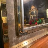 Mirror Belgo Chrom XXL, brass, tin, chrome and bronze mirror 130x130cm