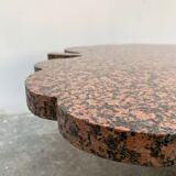 Granite and hammered wrought iron coffee table