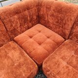 Modular velvet sofa bench 5 blocks